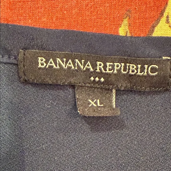 Banana Republic Dark Blue Sleeveless Blouse with Shoulder Bow - Picture 2 of 4